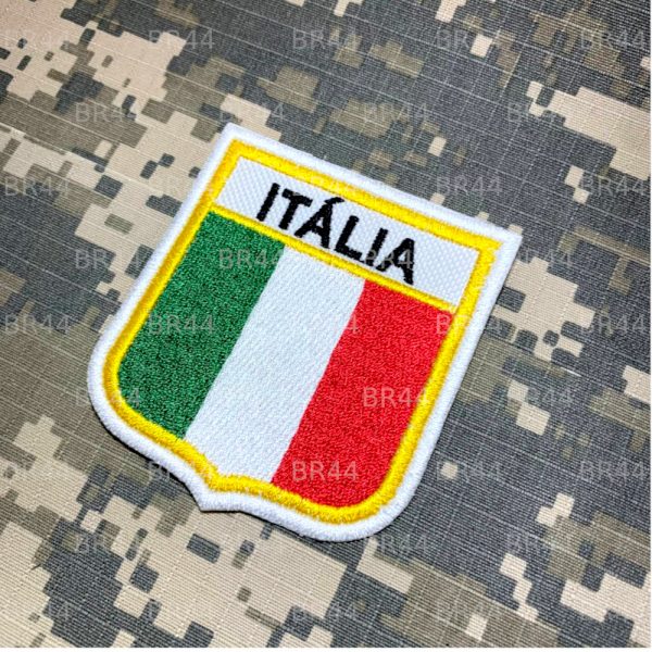 BEIN007 B Bandeira Itália Patch Bordado Termo Adesivo - Imagem 2