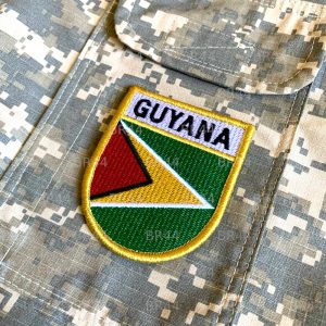 BP0224EV 01 Bandeira Guiana Patch Bordada Fecho Contato