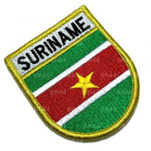 BP0226EV 01 Bandeira Suriname Patch Bordada Fecho Contato