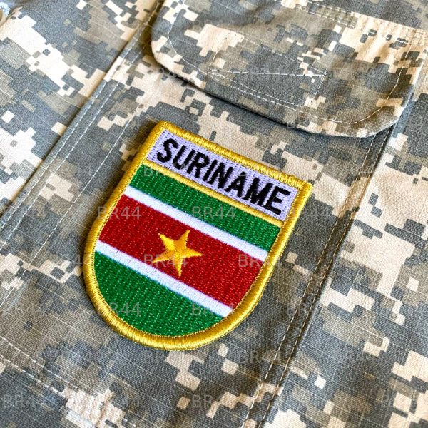 BP0226EV 01 Bandeira Suriname Patch Bordada Fecho Contato - Imagem 2