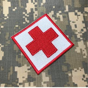 M0049T01 Cruz Vermelha Patch Bordado Termo Adesivo Costura