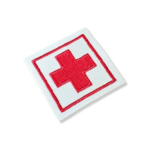 M0049T11 Cruz Vermelha Patch Bordado Termo Adesivo Costura