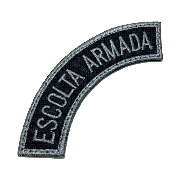 M0060V 02 Escolta Armada Patch Bordado Fecho Contato Gancho