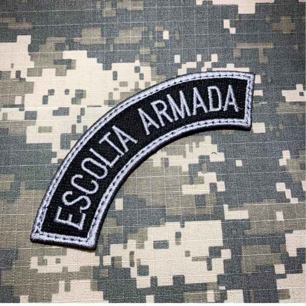 M0060V 02 Escolta Armada Patch Bordado Fecho Contato Gancho - Imagem 2