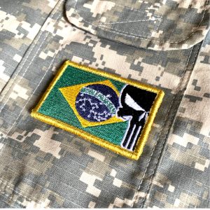 M0139V 01 Brasil Patch Bordado Fecho de Contato Gancho