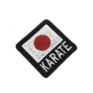 AM0062T12 Karate Bandeira Japão Patch Bordado Termo Adesivo