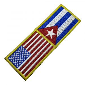 BPUSCUT031 EUA e Cuba Bandeira Bordada Patch Termoadesivo