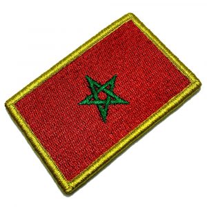 BP0192V 01 Bandeira Marrocos Patch Bordada Fecho de Contato