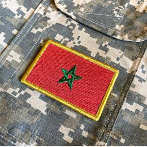 BP0192V 01 Bandeira Marrocos Patch Bordada Fecho de Contato
