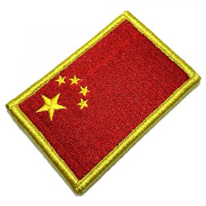 BP0195V 01 Bandeira China Patch Bordada Fecho Contato Gancho