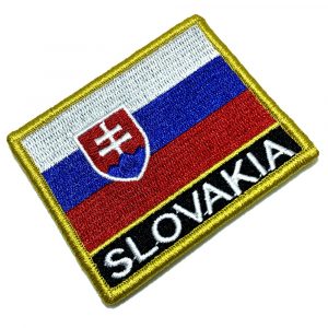 BP0197NV 01 Bandeira Eslováquia Patch Bordada Fecho Contato
