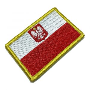 BP0211V 01 Bandeira Polônia Patch Bordada Fecho de Contato Gancho