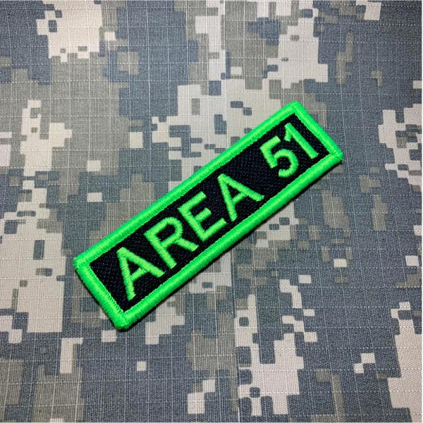 EM0128V 90 Area 51 Patch Bordado Fecho Contato Gancho - Imagem 2