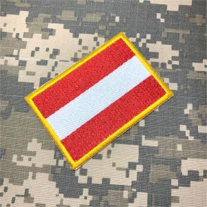 BP0003T 01 Bandeira Áustria Patch Bordada Termo Adesivo