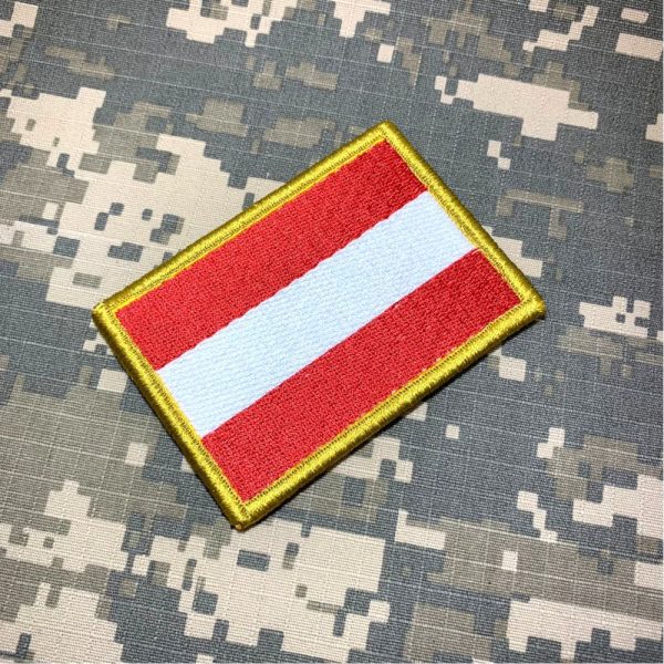 BP0003V 01 Bandeira Áustria Patch Bordada Fecho Contato - Imagem 2