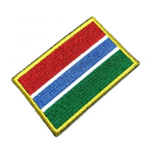 BP0196T 01 Bandeira Gâmbia Patch Bordada Termo Adesivo