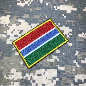 BP0196T 01 Bandeira Gâmbia Patch Bordada Termo Adesivo