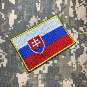 BP0197T 21 Bandeira Eslováquia Patch Bordado Termo Adesivo
