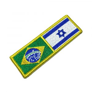 BP04030009V 110 Bandeira Brasil Israel Bordada Fecho Contato