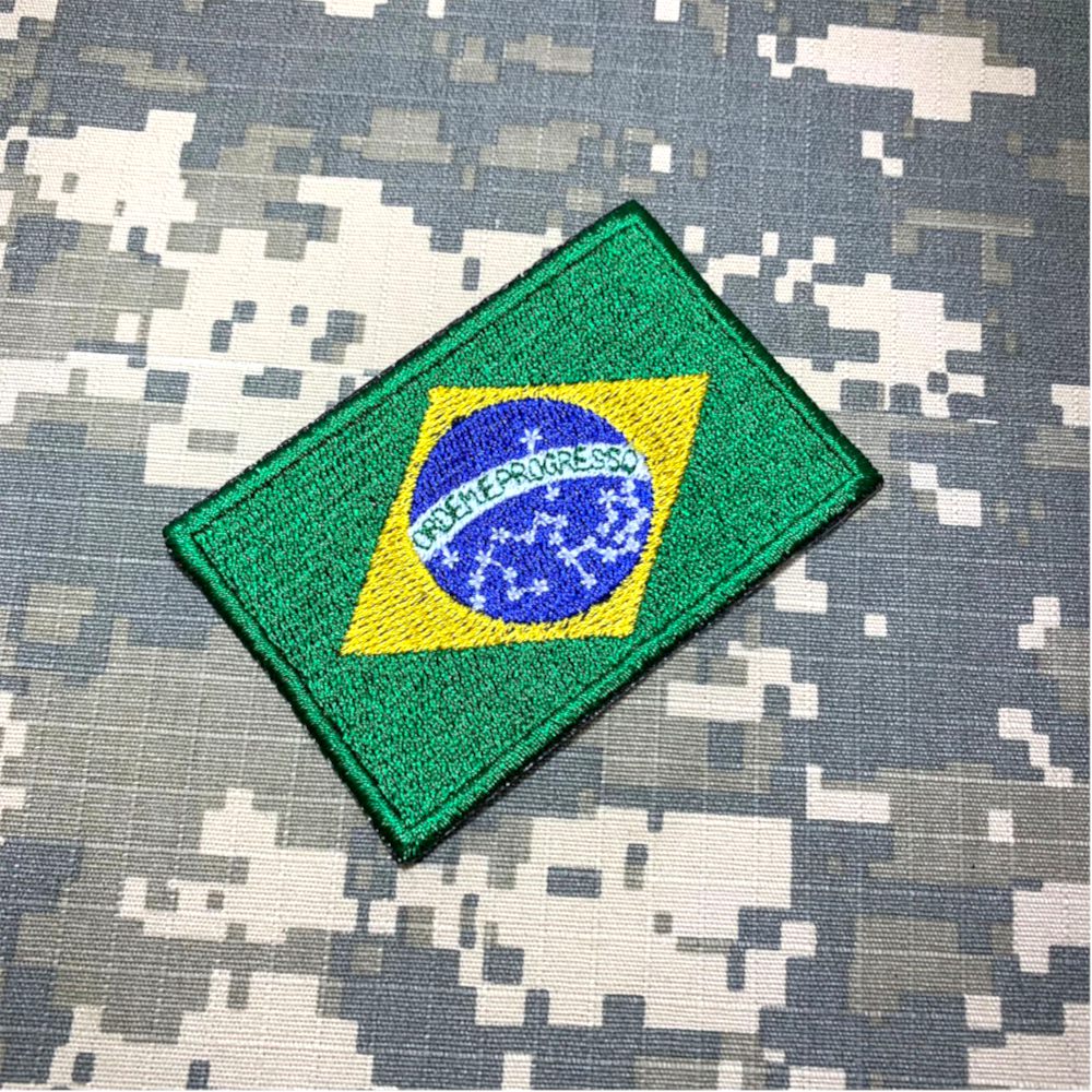 Patch Bordado Bandeira Brasil Coyote, Almox Militar