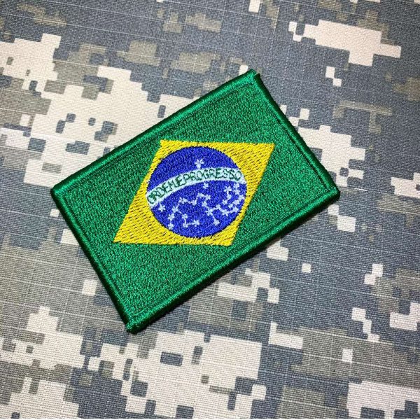 BP0403V05 Bandeira Brasil Patch Bordada Fecho Contato Gancho - Imagem 2