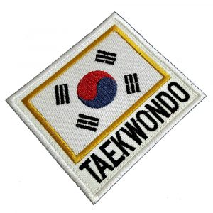 AM0257T01 Taekwondo Coreia do Sul Patch Bordado Termoadesivo