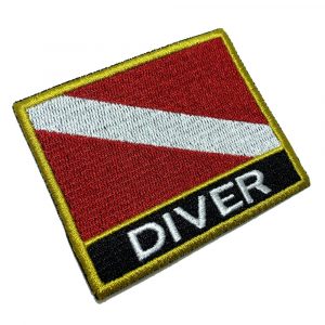 BD0175NT01 Bandeira Mergulhador Patch Bordado Termo Adesivo