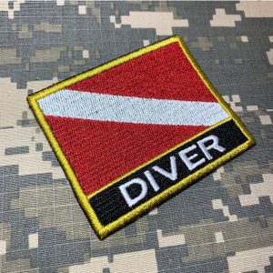 BD0175NT01 Bandeira Mergulhador Patch Bordado Termo Adesivo