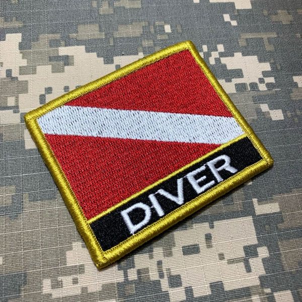 BD0175NV01 Bandeira Mergulhador Patch Bordado Fecho Contato - Imagem 2