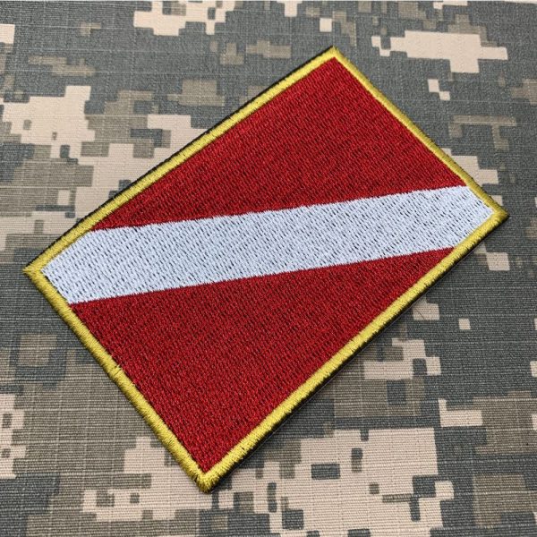 BD0175T21 Bandeira Mergulhador Patch Bordado Termo Adesivo - Imagem 2
