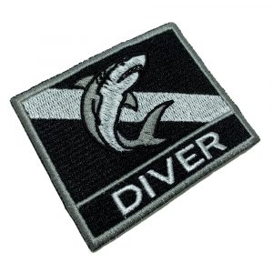 BD0176NT02 Bandeira Mergulhador Patch Bordado Termo Adesivo