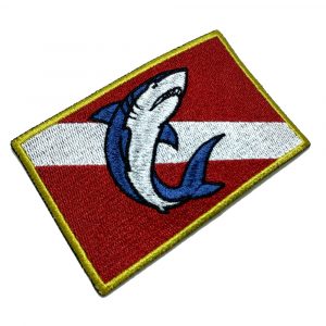 BD0176T21 Bandeira Mergulhador Patch Bordado Termo Adesivo