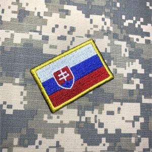 BP0197T 11 Bandeira Eslováquia Patch Bordada Termo Adesivo