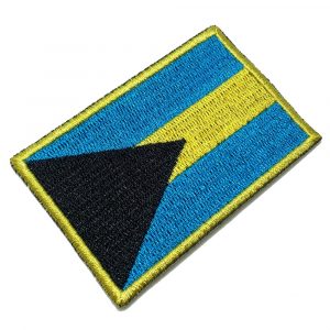 BP0208T01 Bandeira Bahamas Patch Bordada Termo Adesivo