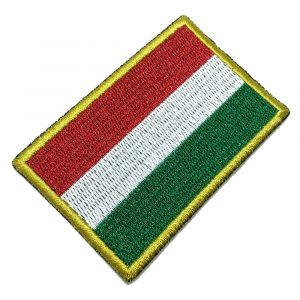BP0406T01 Bandeira Hungria Patch Bordada Termo Adesivo