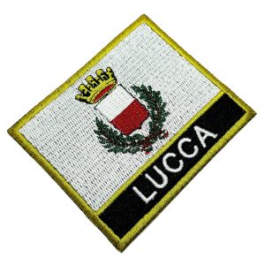 BC0238NT01 Bandeira Lucca Itália Patch Bordado Termo Adesivo