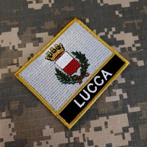 BC0238NT01 Bandeira Lucca Itália Patch Bordado Termo Adesivo