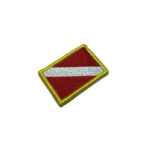 BD0175V11 Bandeira Mergulhador Patch Bordado Fecho Contato