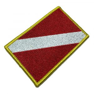 BD0175V21 Bandeira Mergulhador Patch Bordado Fecho Contato