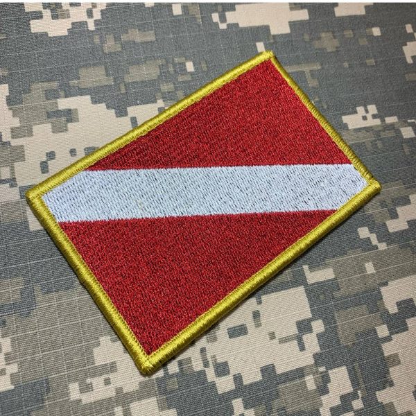 BD0175V21 Bandeira Mergulhador Patch Bordado Fecho Contato - Imagem 2