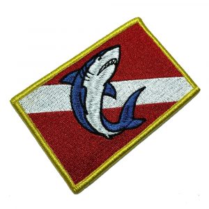 BD0176V21 Bandeira Mergulhador Patch Bordado Fecho Contato