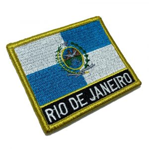 BE0136NV01 Bandeira Rio de Janeiro Bordado Fecho Contato