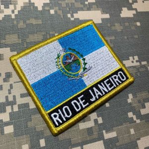 BE0136NV01 Bandeira Rio de Janeiro Bordado Fecho Contato