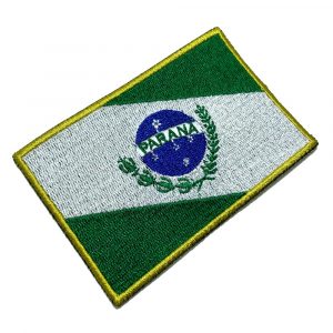 BE0174T21 Bandeira Paraná Patch Bordado Termo Adesivo