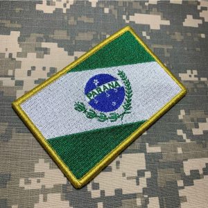 BE0174V21 Bandeira Paraná Patch Bordado Fecho Contato