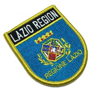 BE0227EV01 Bandeira Lazio Region Patch Bordado Fecho Contato