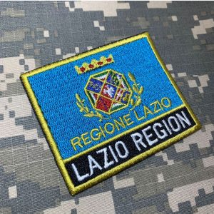 BE0227NT01 Bandeira Lazio Region Patch Bordado Termo Adesivo