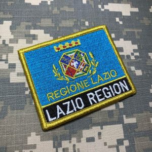 BE0227NV01 Bandeira Lazio Region Patch Bordado Fecho Contato