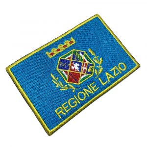 BE0227T21 Bandeira Lazio Region Patch Bordado Termo Adesivo