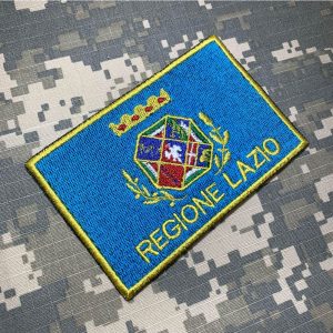 BE0227T21 Bandeira Lazio Region Patch Bordado Termo Adesivo